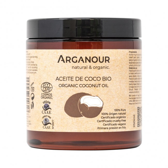 Ulei de cocos BIO si organic pentru piele  - 250 ml - Arganour