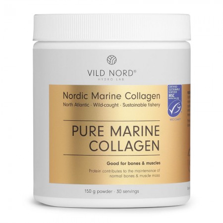 COLAGEN MARIN HIDROLIZAT PURE pentru ARTICULAȚII, OASE și MUȘCHI - CERTIFICARE MSC - 150 gr - Vild Nord